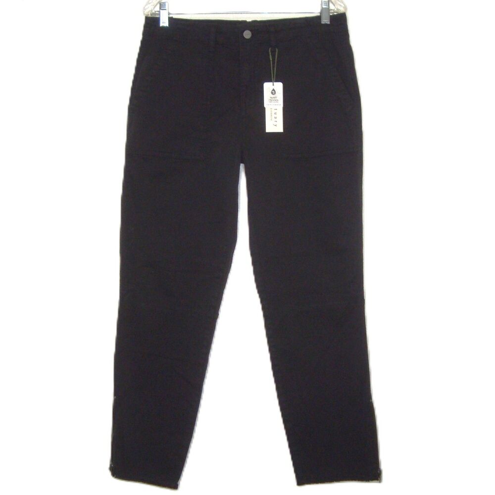 NEW Sanctuary STANDARD PLUS Womens Black Ankle Zip Raw Hem Jeans Pants